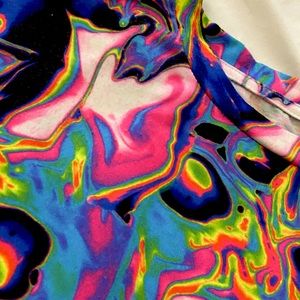❌SOLD❌Iridescent Blacklight Reflective rave crop top